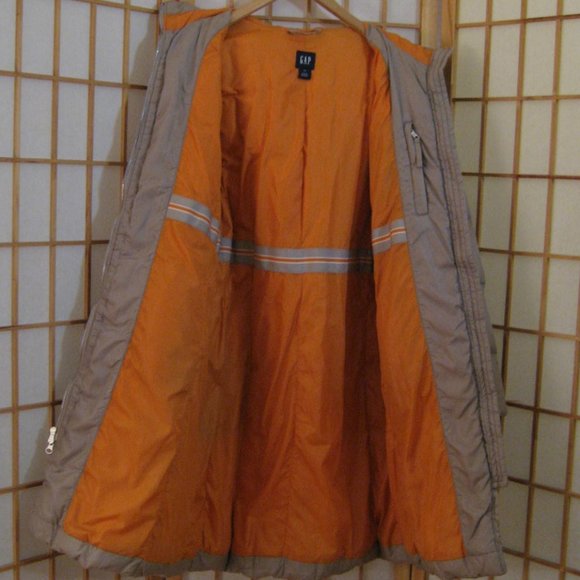 GAP Women's Quilted Long Puffer Parka Jacket, #54023, Size XS Small, Beige Tan - Picture 5 of 11